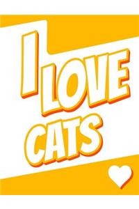 I Love Cats: Large Print Discreet Internet Website Password Organizer, Birthday, Christmas, Friendship Gifts for Women and Men, Teens, Girls and Boys, 8 1/2 X 11