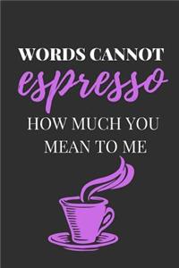 Words Cannot Espresso How Much You Mean to Me