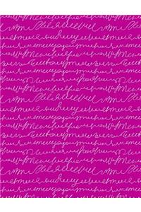 My Big Fat Bullet Journal Scribbly Handwriting White on Pink