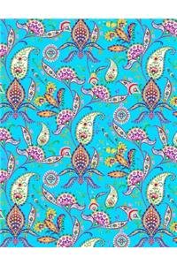 My Big Fat Journal Notebook Paisley Pattern On Blue