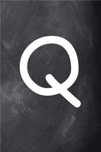 Monogram Q Personalized Monogram Journal Custom Gift Idea Letter Q Chalkboard