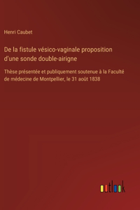 De la fistule vésico-vaginale proposition d'une sonde double-airigne