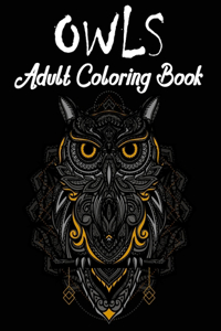 Owls adult coloring book