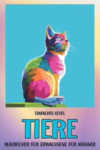 Malbücher für Erwachsene für Männer - Einfaches Level - Tiere