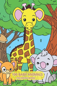 100 Baby Animals Coloring Book