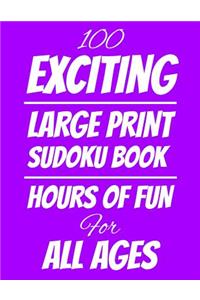 100 Exciting Large Print Sudoku Book: Hours of Fun For All Ages, 126 Pages, Soft Matte Cover, 8.5 x 11