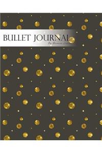 Bullet Journal Notebook Dotted Grid, Graph Grid-Lined Paper, Large, 8x10,150 Pages: Elegance Gold Glitters Dots Asphalt Cover: Master Journaling with Bullet Guide System Professional Journal