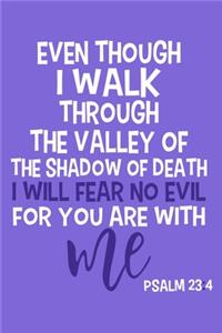 Even Though I Walk Through The Valley Of The Shadow Of Death I will Fear No Evil For You Are With Me Psalm 23