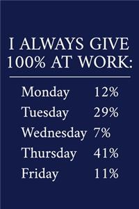 I Always Give 100% At Work