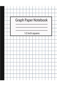 Graph Paper Notebook 1/2 inch squares