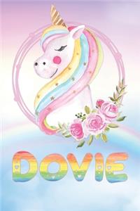 Dovie: Dovie's Unicorn Personal Custom Named Diary Planner Calendar Notebook Journal 6x9 Personalized Customized Gift For Someone Who's Surname is Dovie Or