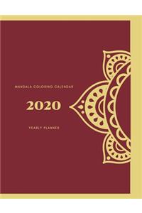 Mandala Coloring Calendar 2020