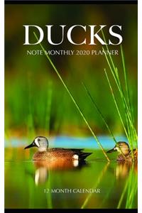 Ducks Note Monthly 2020 Planner 12 Month Calendar