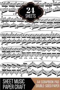 Sheet Music Paper Craft - A4 Scrapbook Pad, Double-sided