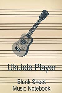 Ukulele Player Blank Sheet Music Notebook