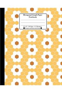 Hexagonal Graph Paper Notebook. 8 X 10. 120 Pages. 0.5 Hexagons