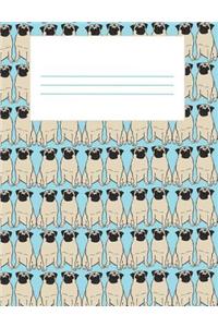 Cute Pug Dog Pattern Composition Notebook