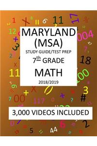 7th Grade MARYLAND MSA, 2019 MATH, Test Prep