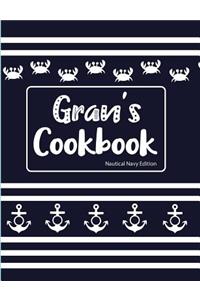 Gran's Cookbook Nautical Navy Edition