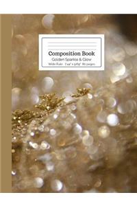 Composition Book Golden Sparkle & Glow Wide Rule