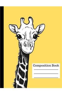 Friendly Giraffe Wide Ruled Composition Notebook