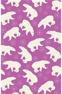 Bullet Journal Polar Bears in Snow Winter Pattern - Pink