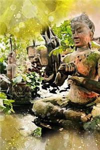 Watercolor of Buddha Statues in a Garden Journal