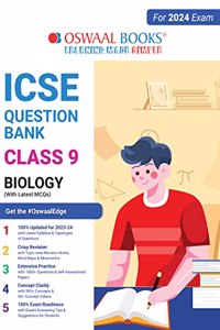 Oswaal ICSE Question Bank Class 9 Biology Book (2024 Exam)