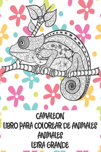 Libro para colorear de animales - Letra grande - Animales - Camaleón
