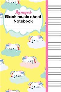 Magical blank music sheet notebook