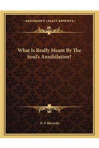 What Is Really Meant by the Soul's Annihilation?
