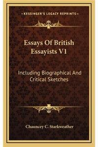 Essays of British Essayists V1