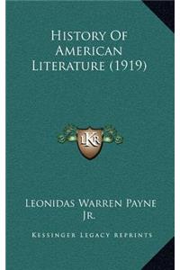 History Of American Literature (1919)