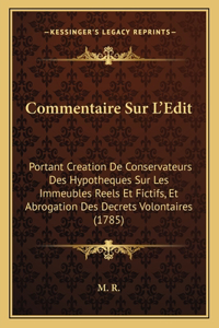 Commentaire Sur L'Edit