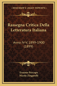 Rassegna Critica Della Letteratura Italiana