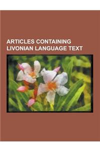 Articles Containing Livonian Language Text