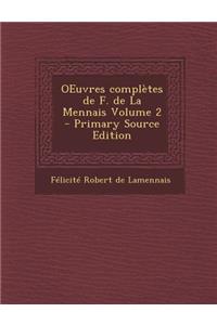 Oeuvres Completes de F. de La Mennais Volume 2
