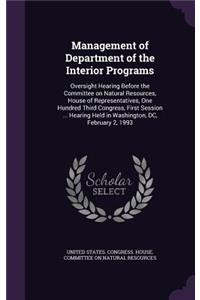 Management of Department of the Interior Programs