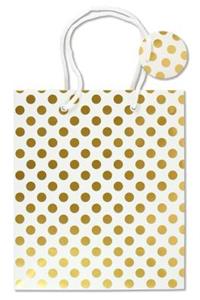 DLX Gift Bag Gold Dots