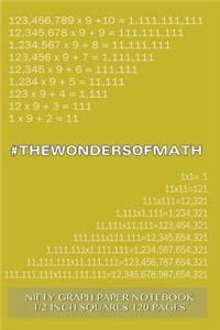 #WONDERSOFMATH Nifty Graph Paper Notebook 1/2 inch squares 120 pages