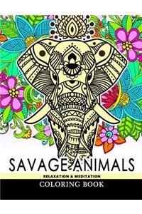 Savage Animals Relaxation & Meditation Coloring Book