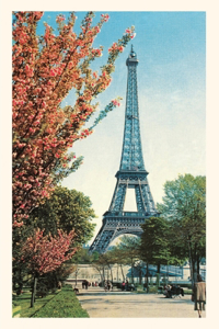 Vintage Journal Eiffel Tower, Peach Blossoms