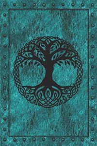 Yggdrasil Norse Tree of Life: Notebook Journal. Norse Mythology. Tree Of Life on (faux) Iron Clad Book. Spiritual Symbol Connecting The Nine Worlds.