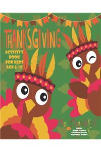 Thanksgiving Activity Book For Kids
