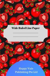 Cute Tomato Theme Wide Ruled Line Paper