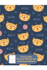Funny Kitty Primary Writing and Drawing Notebook