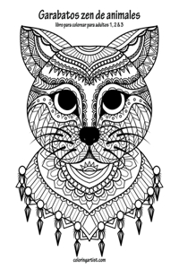 Garabatos zen de animales libro para colorear para adultos 1, 2 & 3