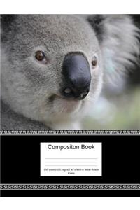 Composition Book 100 Sheets/200 Pages/7.44 X 9.69 In. Wide Ruled/ Koala