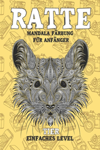Mandala Färbung für Anfänger - Einfaches Level - Tier - Ratte
