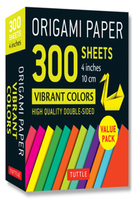 Origami Paper 300 Sheets Vibrant Colors 4 (10 CM)